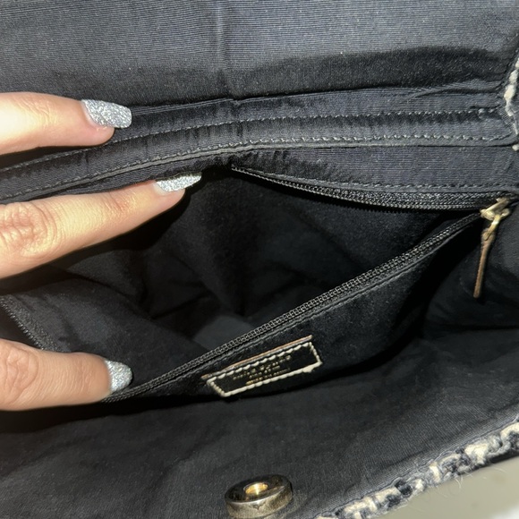 Kate Spade Preppy Black & White Tweed Shoulder Bag - Picture 8 of 13